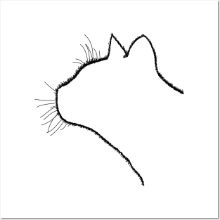 Cat Profile Cute Modern Vegan Elegant Love Cats Forever Vegetarian Gift Brithday Trend Posters and Art